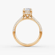 Oval Cut - Royal Pave Ring - 14 K Gold